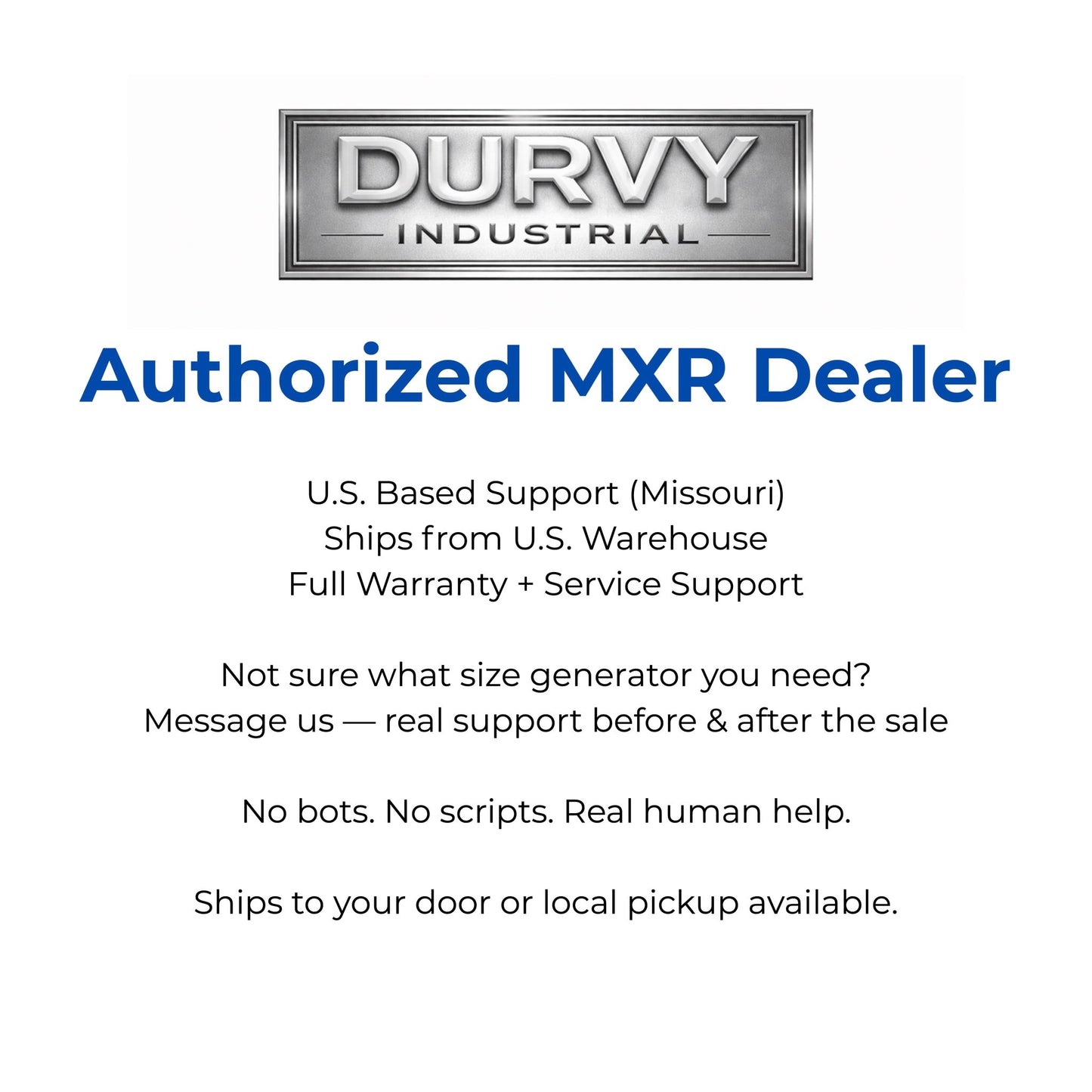 MXR5000iE 5000W Inverter Generator — USPS Priority Air Ship Included. CNMI, Guam, PR & USVI. - Durvy Industrial_