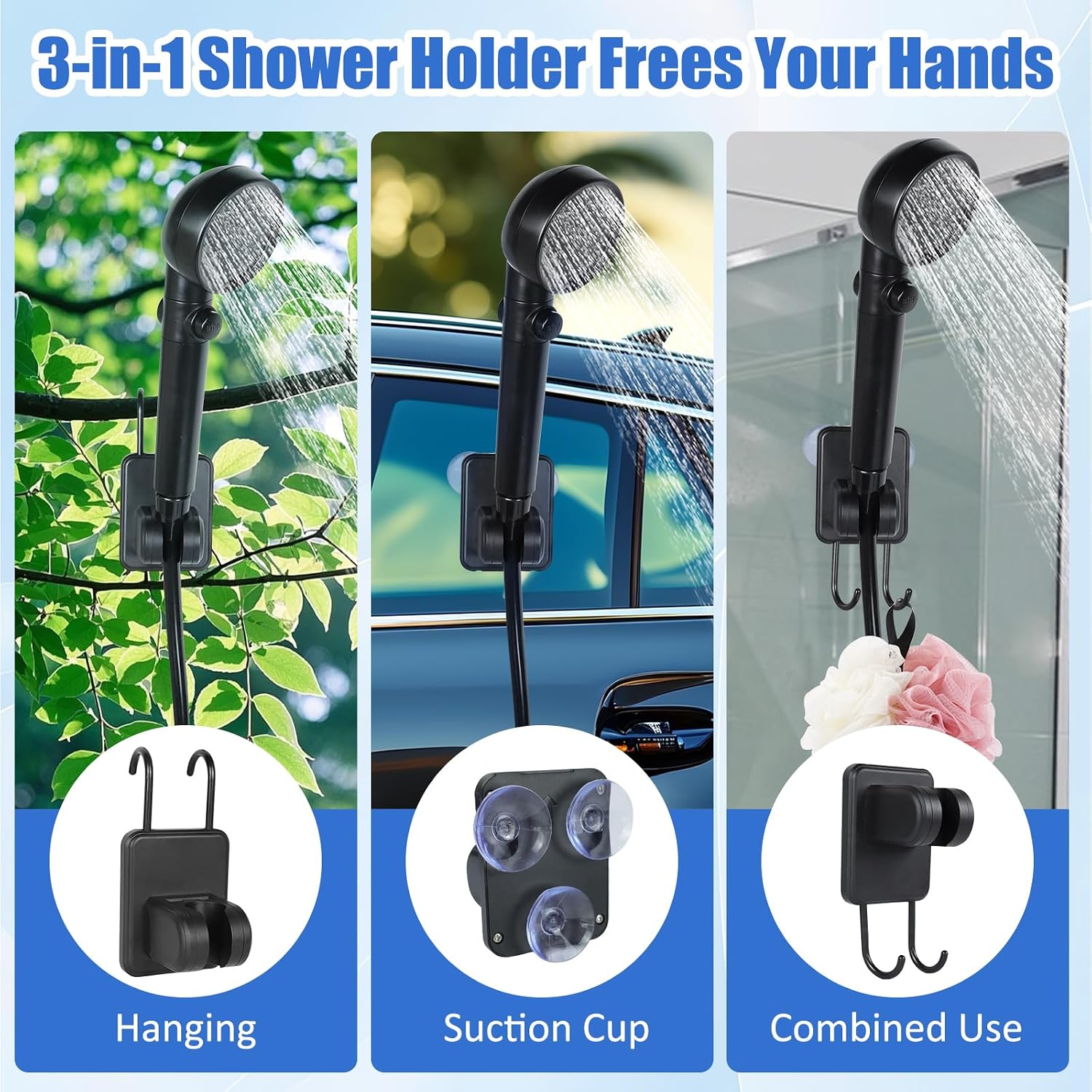 CNMI GUAM Free Air Ship. Portable Shower - Rechargeable Shower Pump with Filtered Shower Head, 4 Spray Modes & LED Display. - Durvy Industrial_