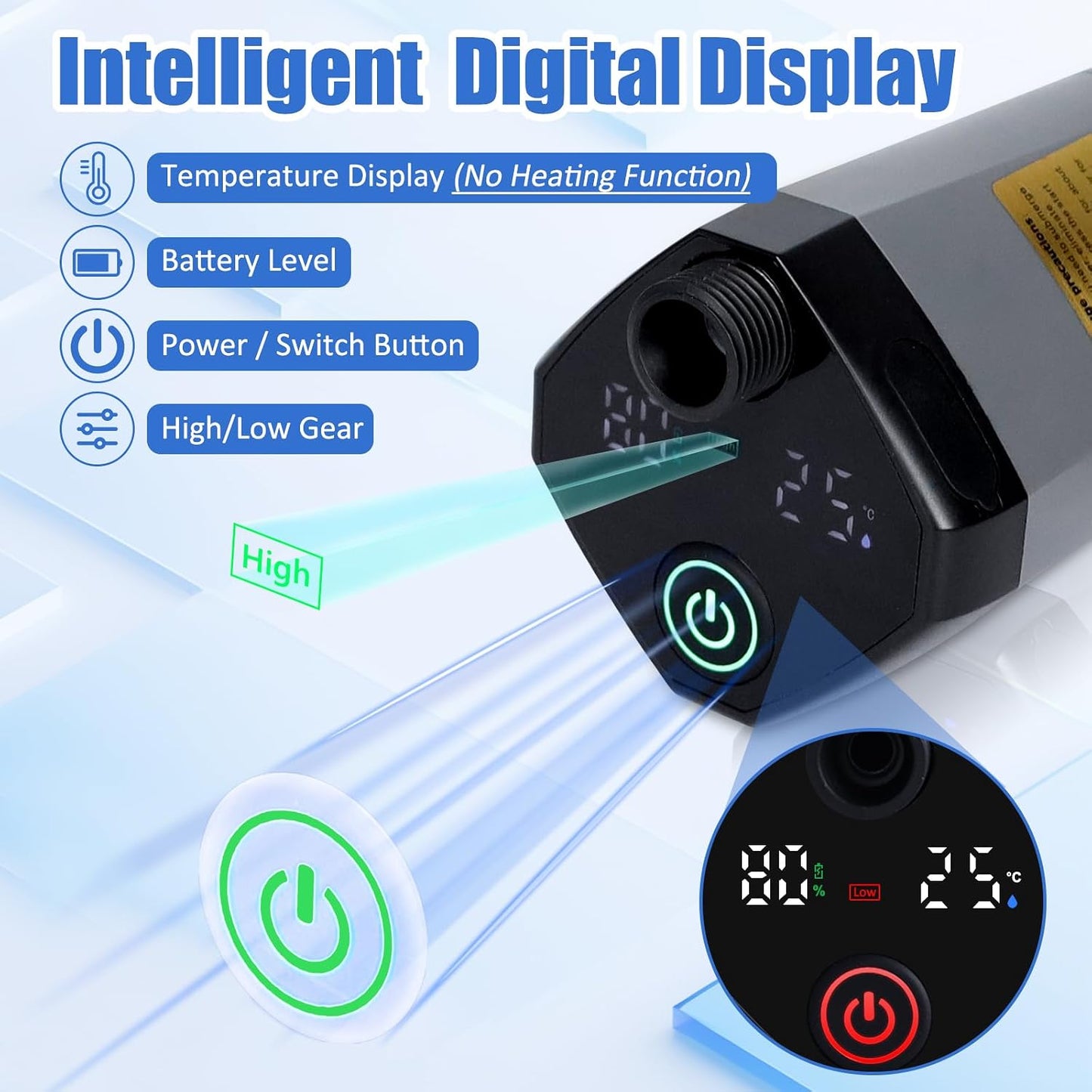 CNMI GUAM Free Air Ship. Portable Shower - Rechargeable Shower Pump with Filtered Shower Head, 4 Spray Modes & LED Display. - Durvy Industrial_