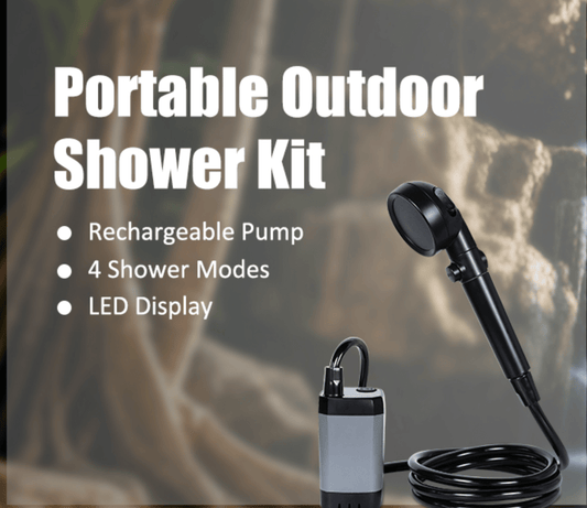 CNMI GUAM Free Air Ship. Portable Shower - Rechargeable Shower Pump with Filtered Shower Head, 4 Spray Modes & LED Display. - Durvy Industrial_