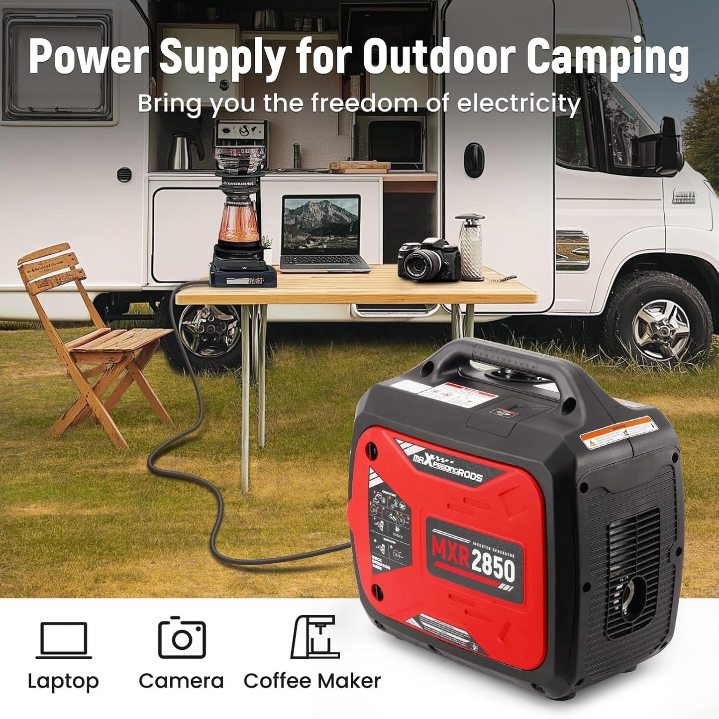 FREE Shipping - MXR2850 2850W Gas Powered Inverter Generator - Durvy Industrial_