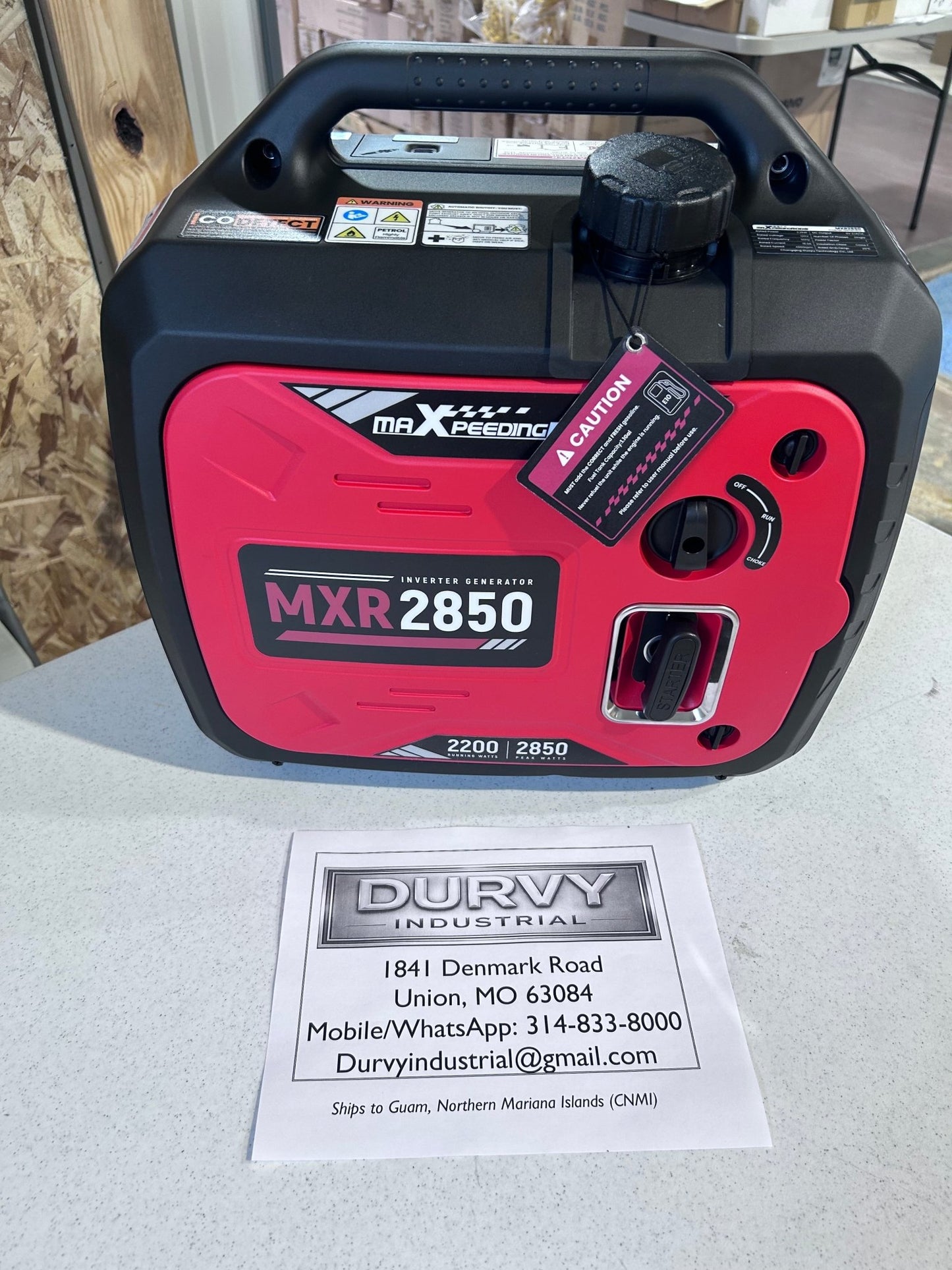 FREE Shipping - MXR2850 2850W Gas Powered Inverter Generator - Durvy Industrial_
