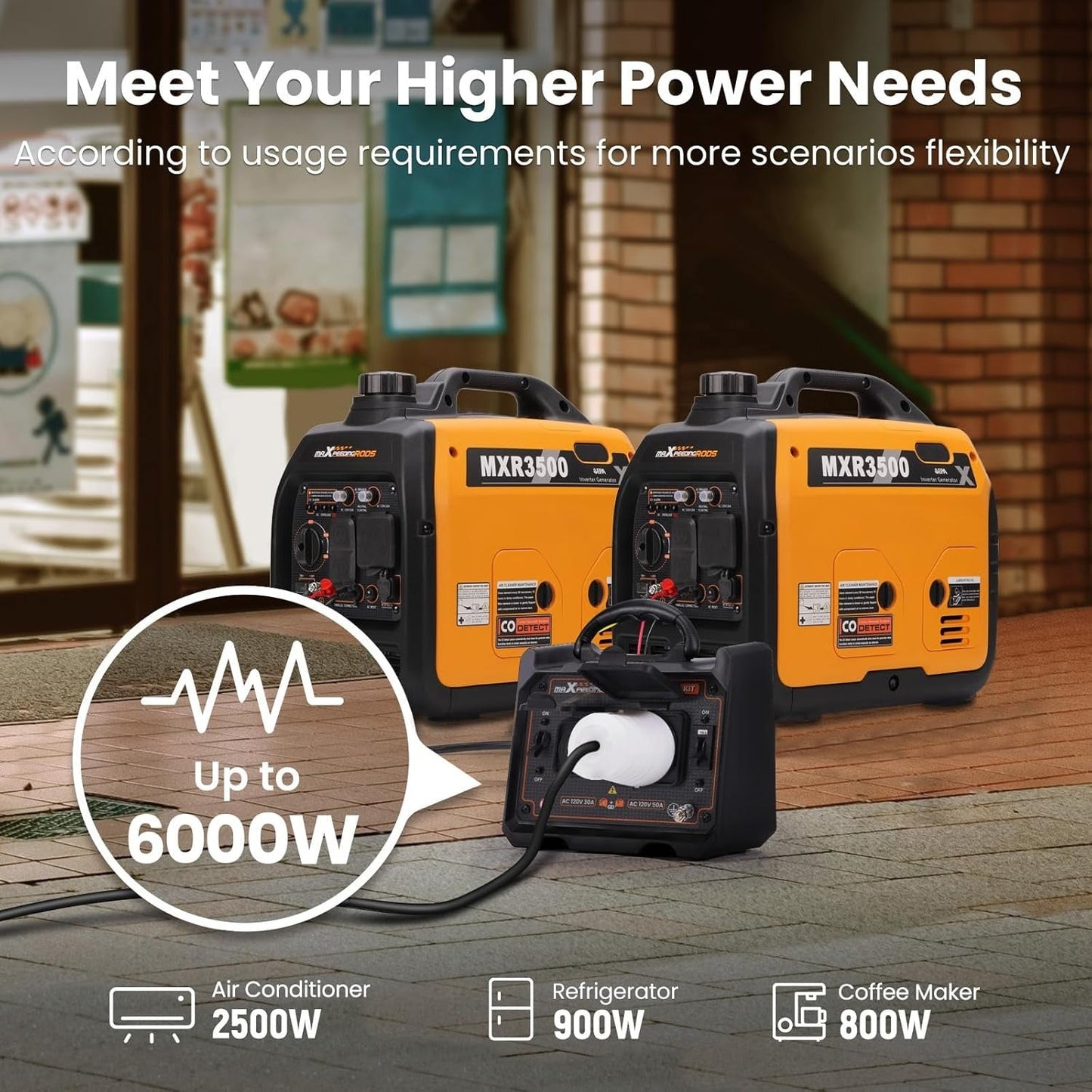 Generator Parallel Kit – 6000W Output | Works with Multiple Generator Brands | 30A & 50A Outlets | Includes Cables & Adapters - Durvy Industrial_
