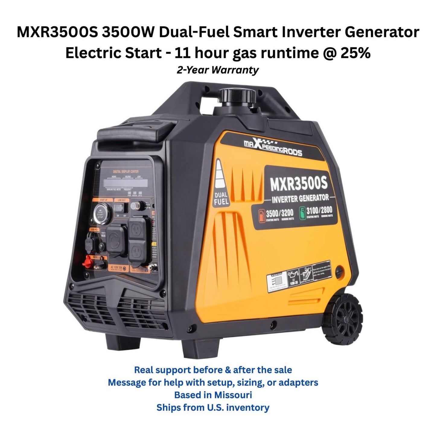 MXR3500S 3500W Dual - Fuel Inverter Generator - Remote Start - Durvy Industrial_