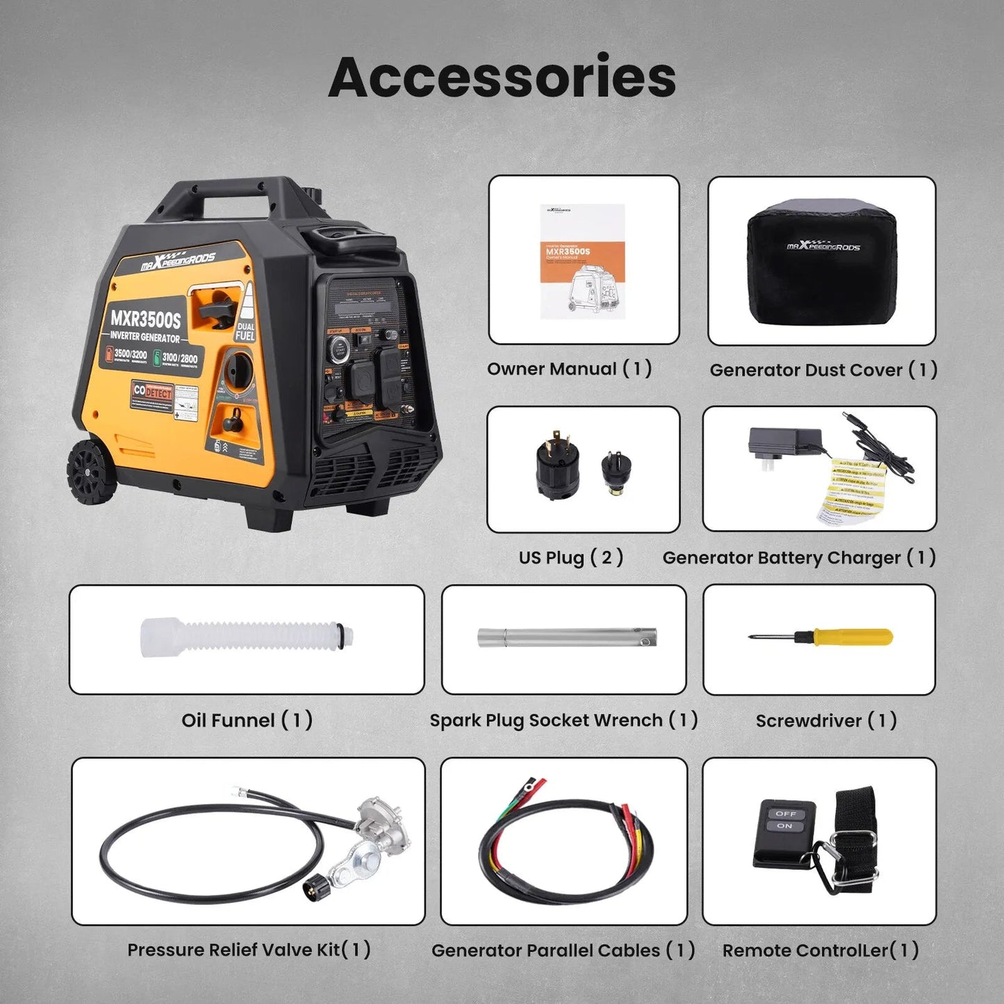 MXR3500S 3500W Dual - Fuel Inverter Generator - Remote Start - Durvy Industrial_