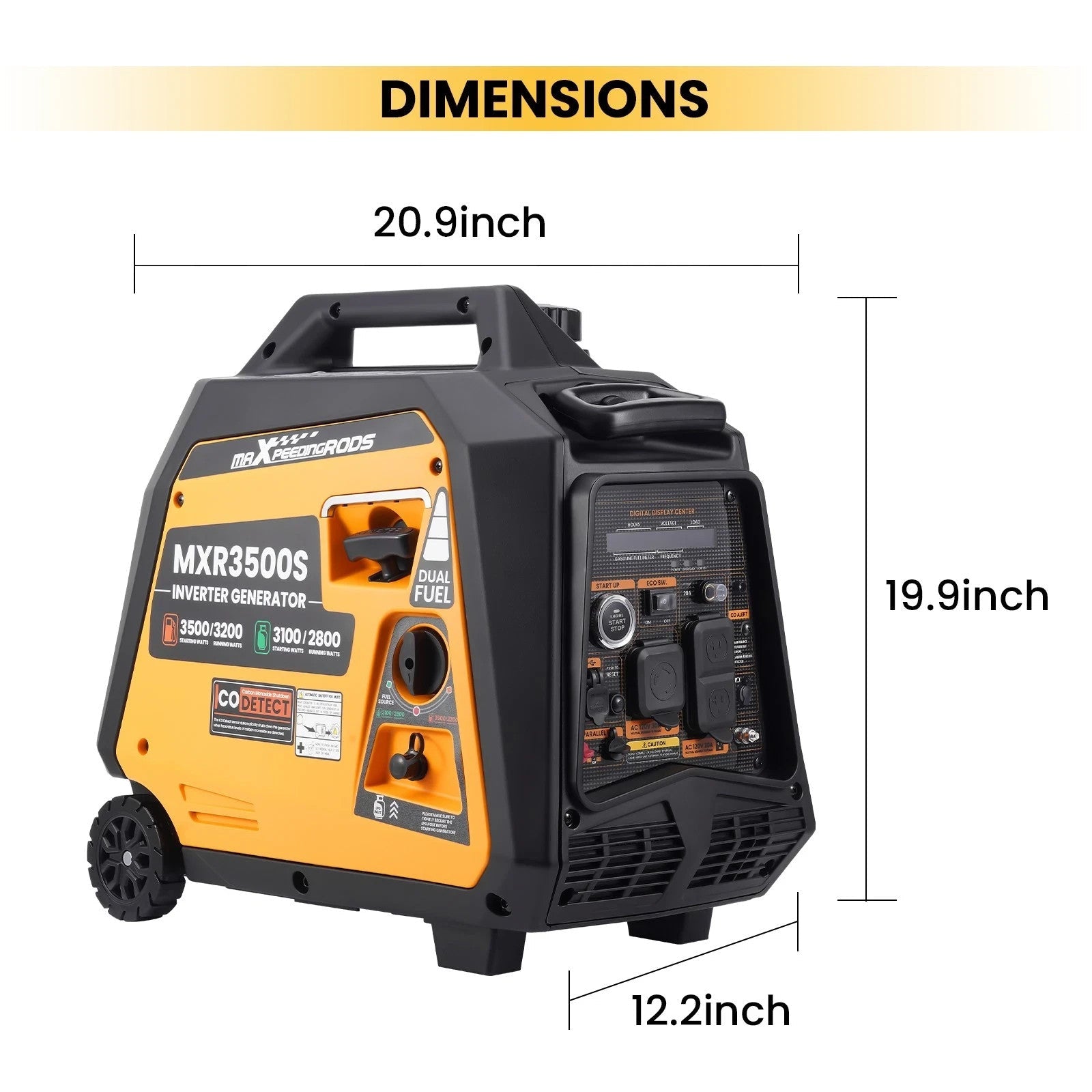 MXR3500S 3500W Dual - Fuel Inverter Generator - Remote Start - Durvy Industrial_