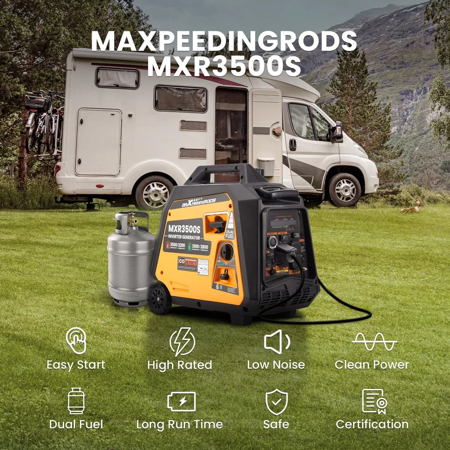 MXR3500S 3500W Dual - Fuel Inverter Generator - Remote Start - Durvy Industrial_