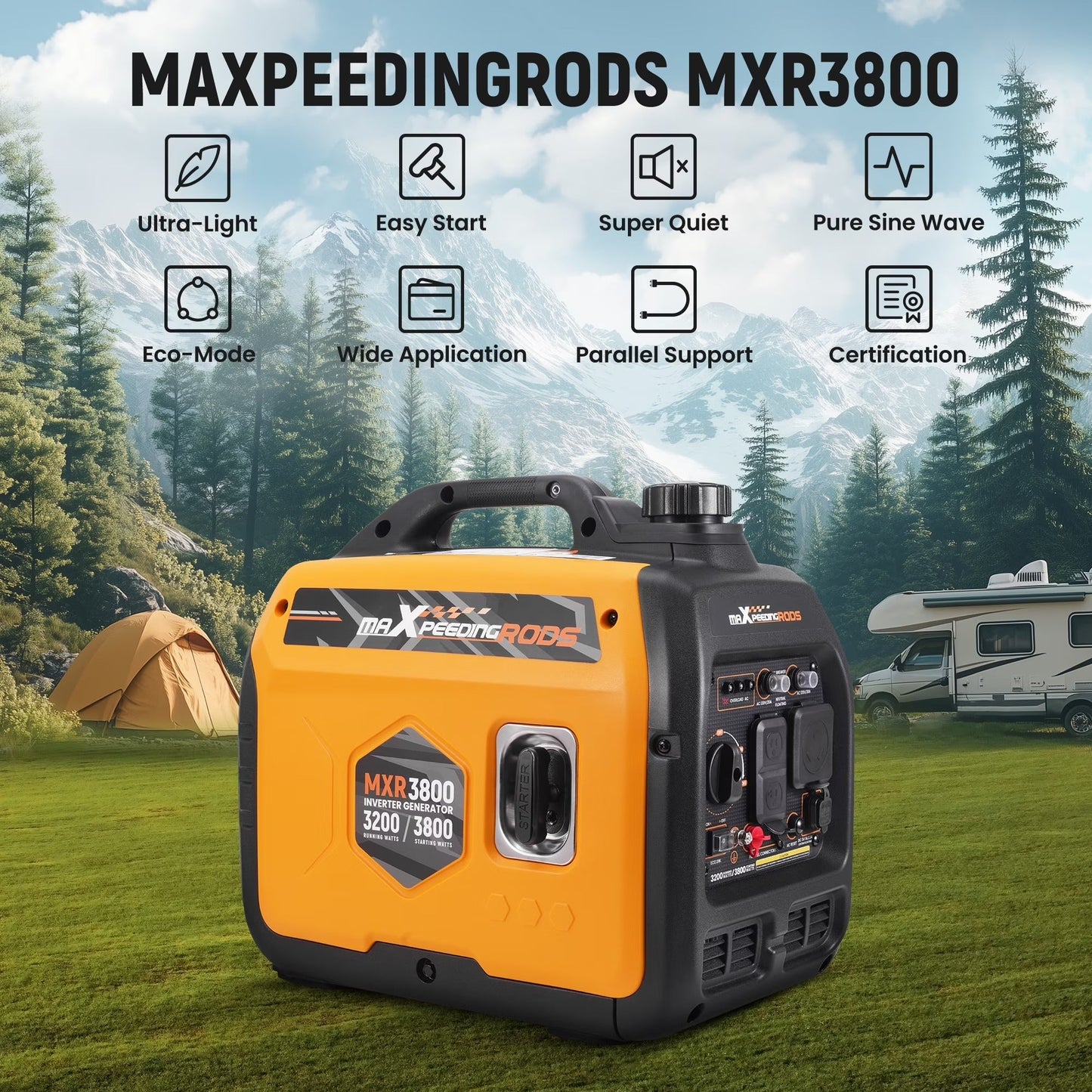 MXR3800 3800W Gas Powered Inverter Generator - Durvy Industrial_