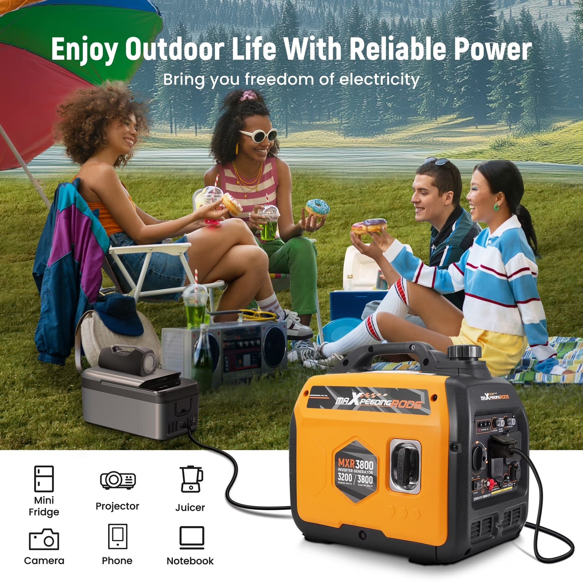 MXR3800 3800W Gas Powered Inverter Generator - Durvy Industrial_