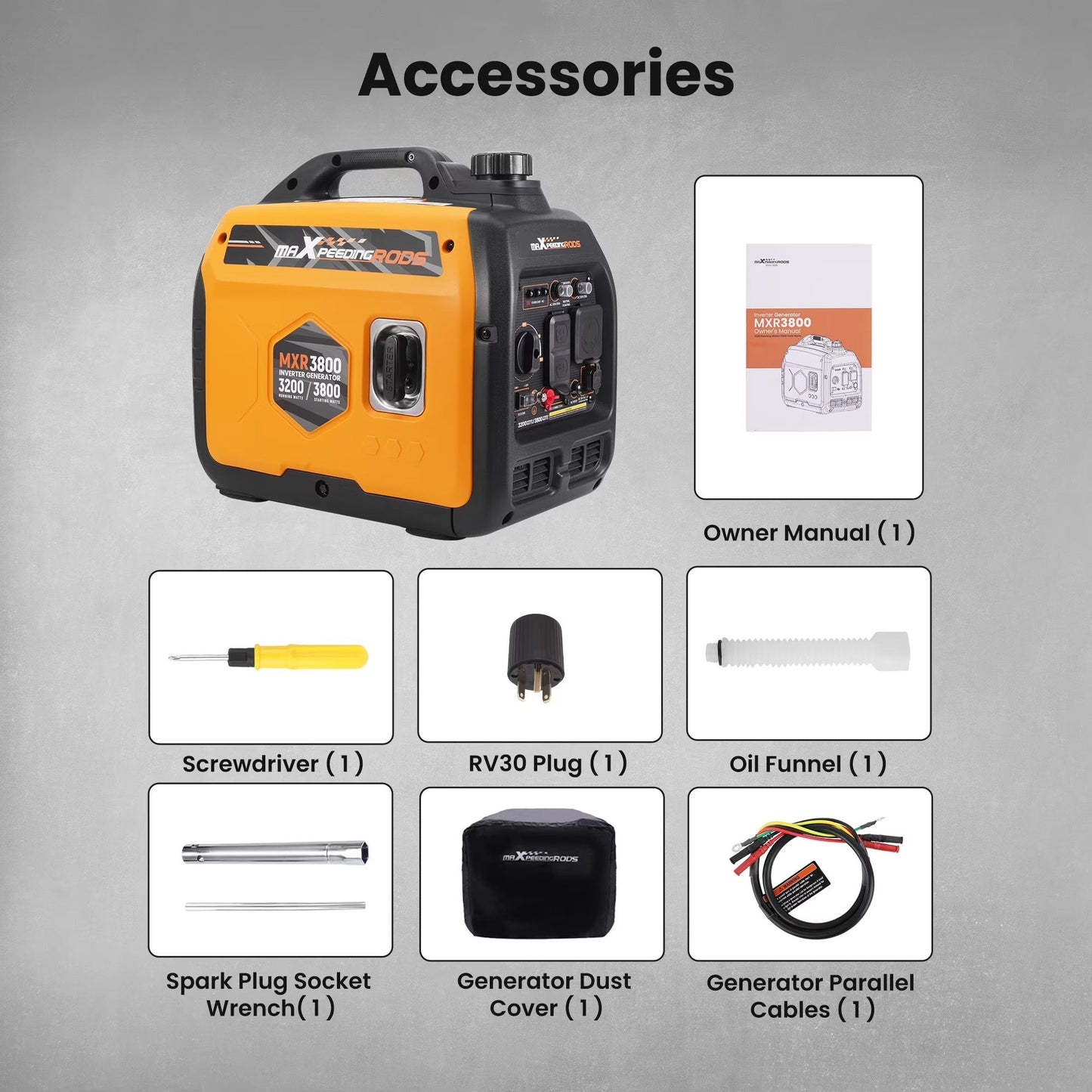 MXR3800 3800W Gas Powered Inverter Generator - Durvy Industrial_