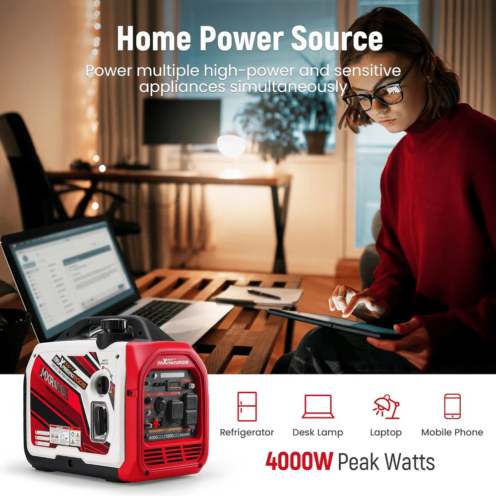 MXR4000 Portable Inverter Generator - Gas Powered, Quiet Operation - Durvy Industrial_