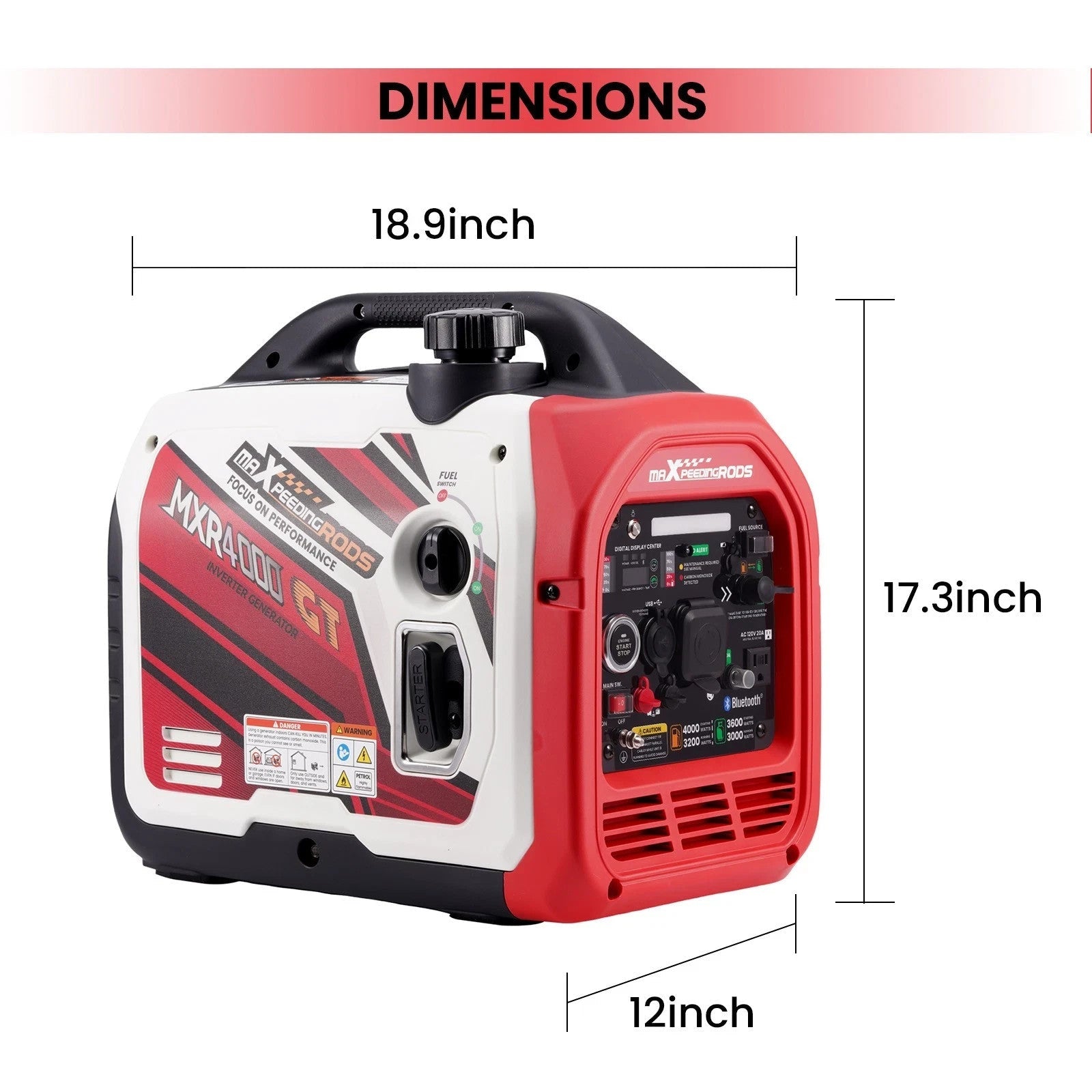 MXR4000GT 4000W Dual - Fuel Inverter Generator - Durvy Industrial_