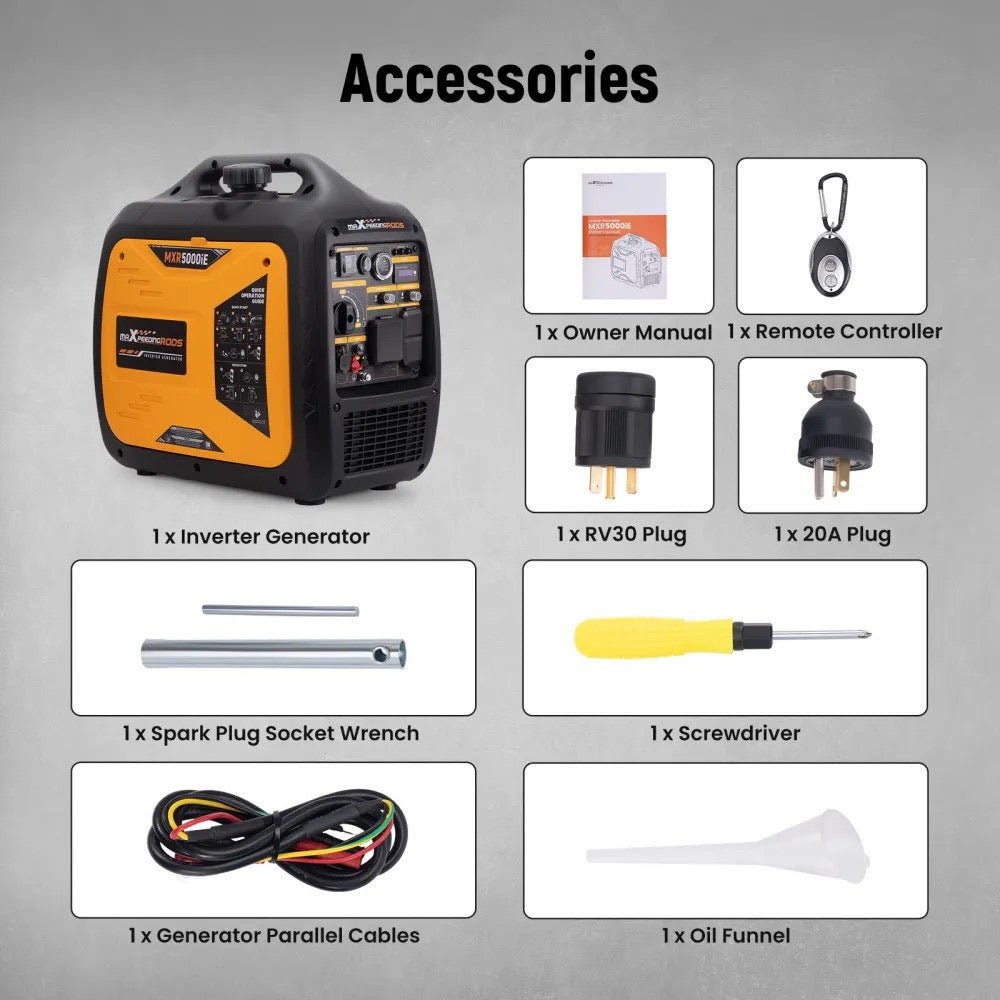 MXR5000iE 5000W Inverter Generator — USPS Priority Air Ship Included. CNMI, Guam, PR & USVI. - Durvy Industrial_