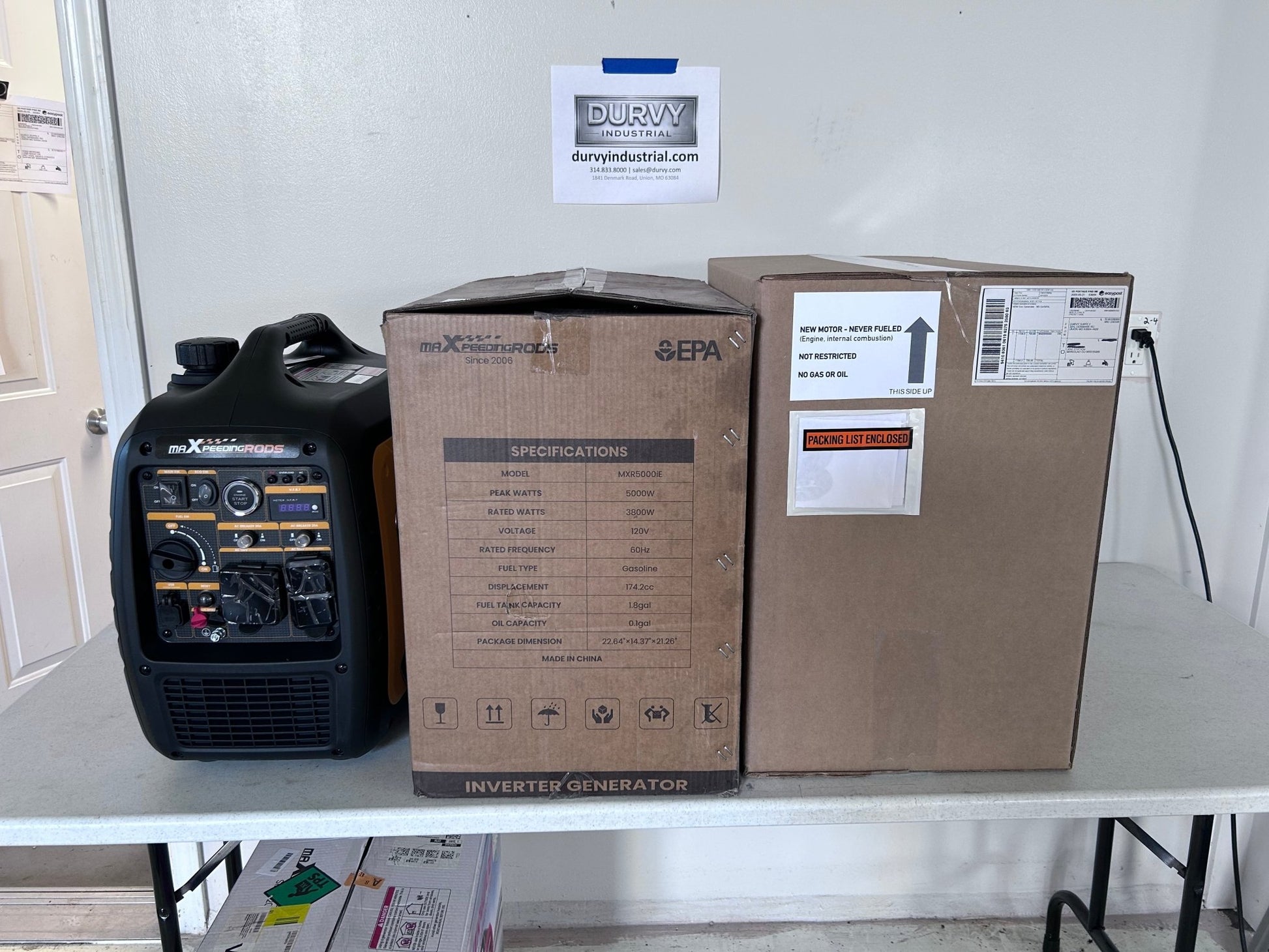 MXR5000iE 5000W Inverter Generator — USPS Priority Air Ship Included. CNMI, Guam, PR & USVI. - Durvy Industrial_